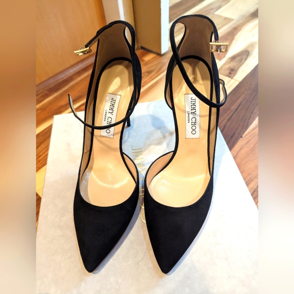 Jimmy Choo Lucy 100 suede ankle strap